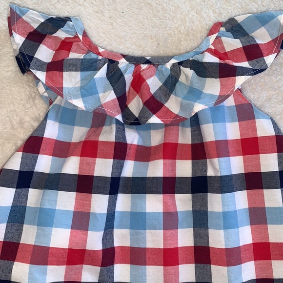 Tommy Bahama Plaid Ruffle Dress in Red, Blue, & White EUC 12M - Picture 4 of 8